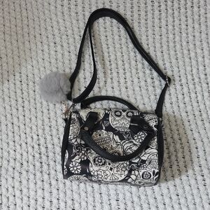 Black and White Patterned Women's Bag Dia De Los Muerto Sugar Skulls